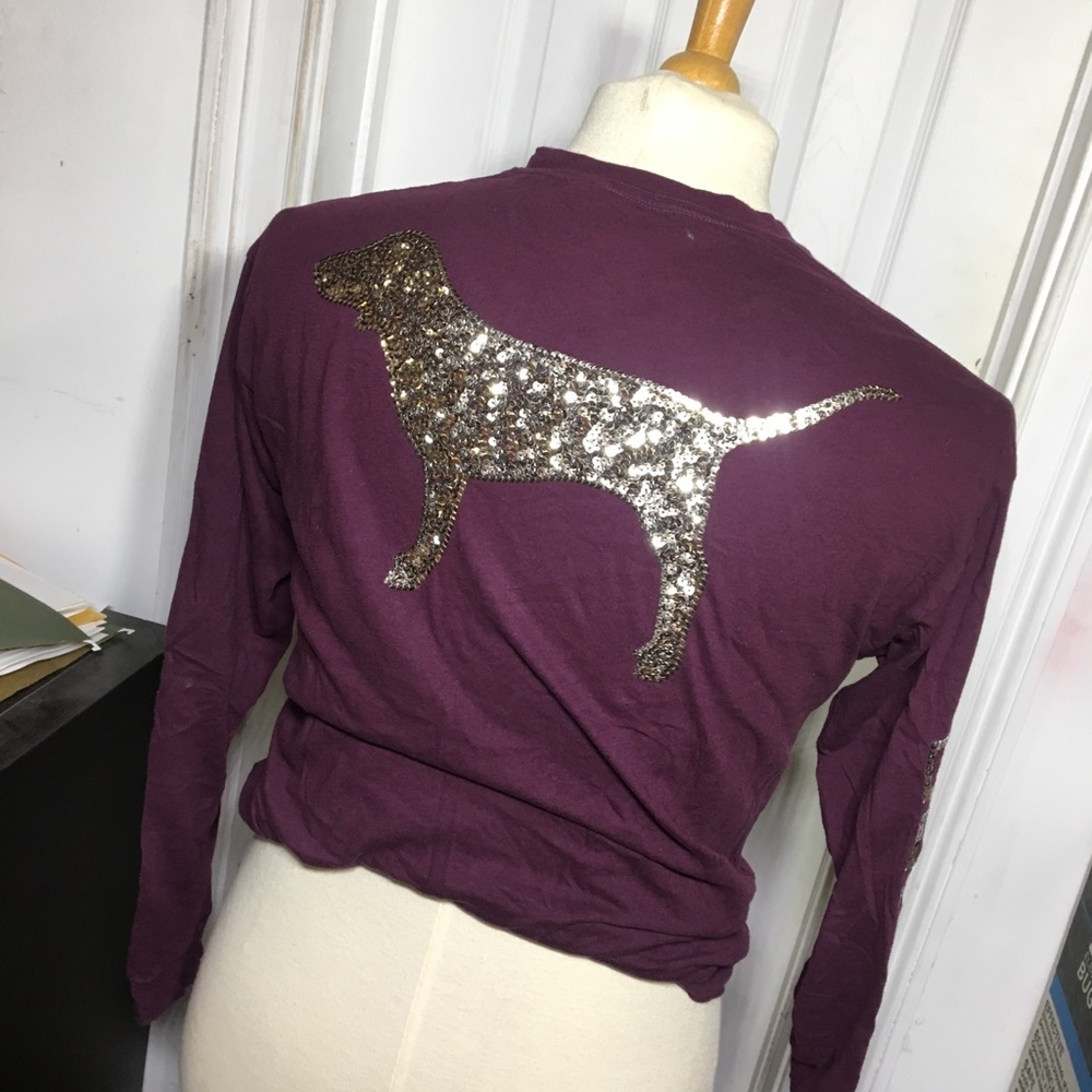 MAROON SPARKLE PINK LONG SLEEVE TOP!!!